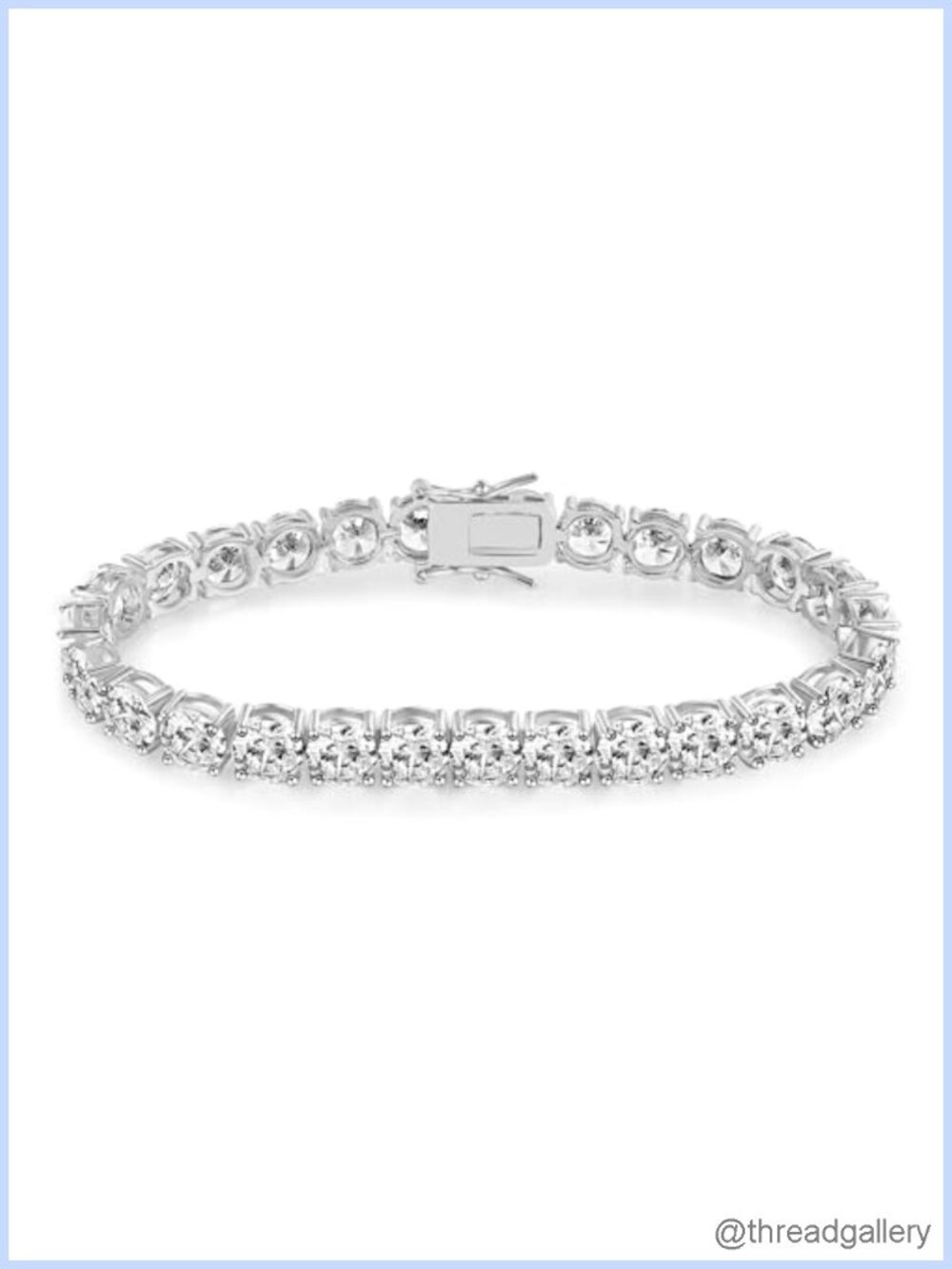 6mm Tennis Bracelet 18k White Gold Plated Cubic Zirconia 6 inch Chain Gift